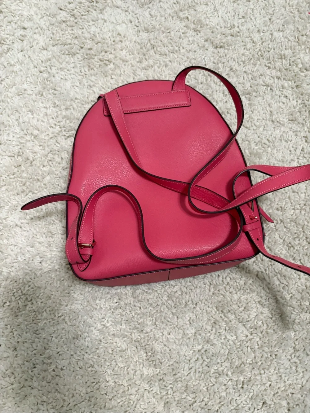 COACH Pink Pebbled Leather Backpack Crossbody